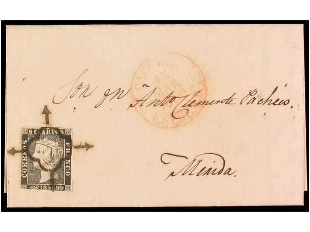 Lot 3 - spain isabel ii. 1850. 6 cuartos black -  Filatelia Llach s.l. Mail Auction #100 - 