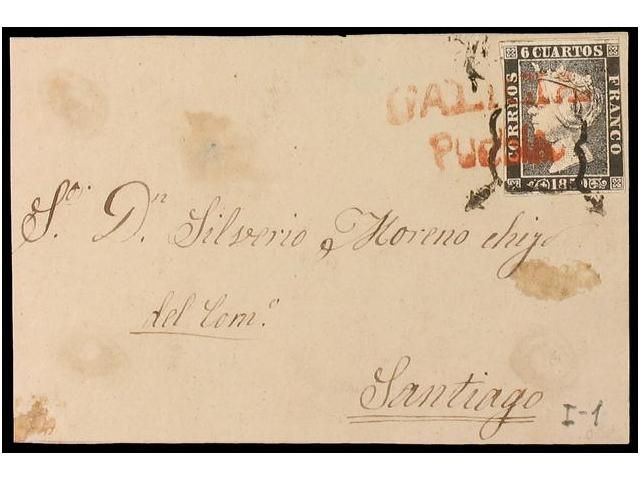 Lot 14 - spain isabel ii. 1850. 6 cuartos black -  Filatelia Llach s.l. Mail Auction #100 - 
