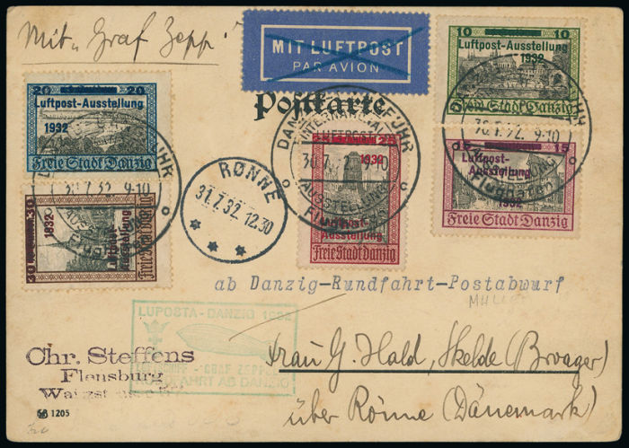 Lot 95 - miscellaneous and mixed lots postal history and covers: zeppelin mail -  Grosvenor Auctions Auction of British Empire and Foreign Countries Postage Stamps and Postal History