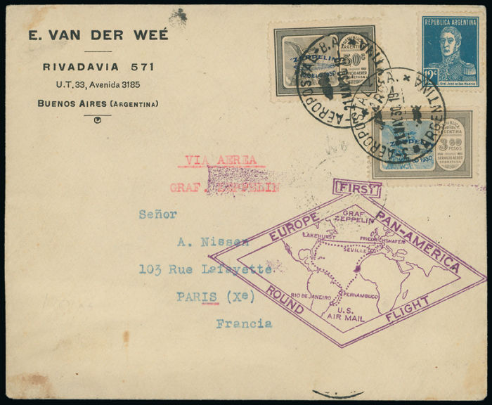Lot 94 - miscellaneous and mixed lots postal history and covers: zeppelin mail -  Grosvenor Auctions Auction of British Empire and Foreign Countries Postage Stamps and Postal History