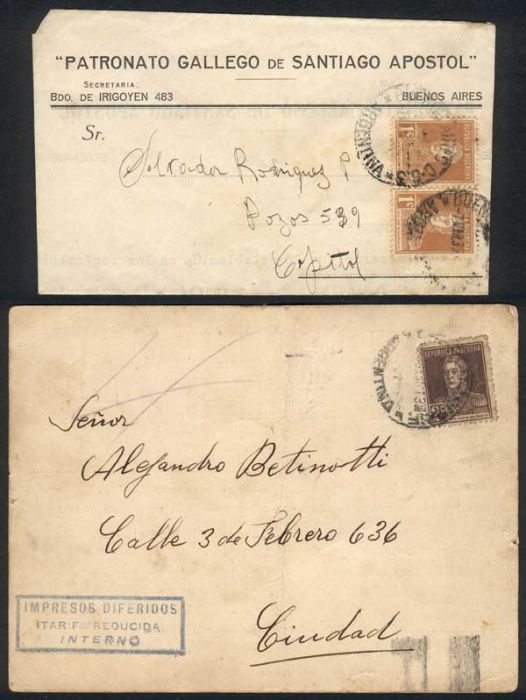 Lot 393 - argentina postal history -  Guillermo Jalil - Philatino Auction # 64 -  WORLDWIDE, ARGENTINA: General auction, including covers, rarities, collections, etc