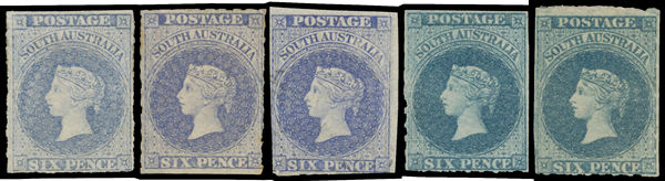 Lot 1153 - south australia 1860-69 second rouletted issue -  Prestige Philately Pty Ltd Public Auction #188 - South Australia